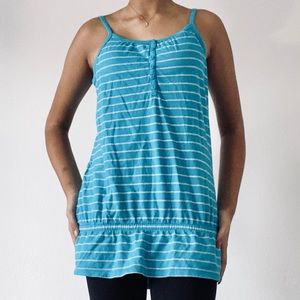 GapKids: Blue and Grey striped button tank top